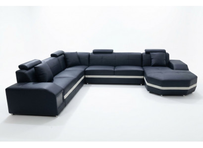 Canapé Canapé d'angle Design Gepolsterten Eckcanapé Couch Wunnlandschaft Eckgarnitur U-Form +USB
