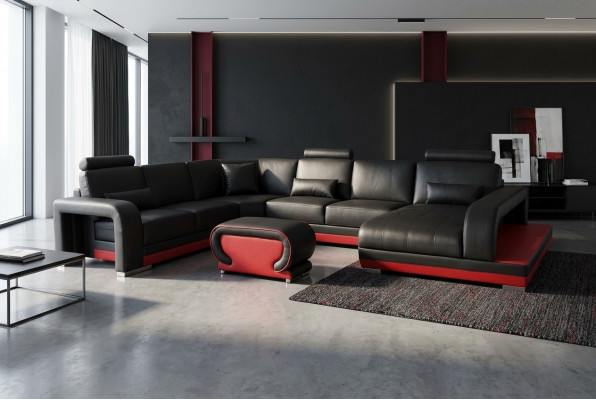 Canapé Eckcanapé Design Gepolstert Eckcouch Wohnlandschaft Eckgarnitur Canapé U-Form +USB