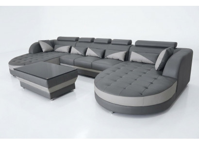 Ecksofa Design Eckgarnitur Eckcouch Sofa Couch Polster Wunnlandschaft Dësch USB