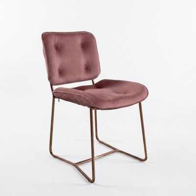 Rosa Lehnstull Designer Einsitzer Still Polstersëtzer Metallstill