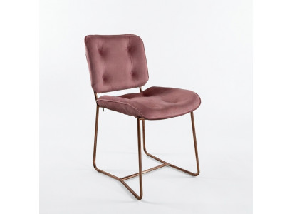 Rosa Lehnstull Designer Einsitzer Still Polstersëtzer Metallstill