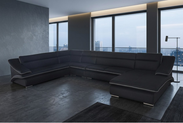 Sofa Ecksofa Design Polster Eckcouch Eckgarnitur Couch U-Form Wunnlandschaft +USB