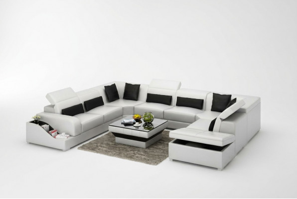 Wunnlandschaft Moderne Ecksofa Couch Polster Eckgarnitur Sofa Eck Garnitur + USB