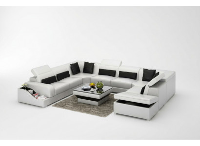 Wunnlandschaft Moderne Ecksofa Couch Polster Eckgarnitur Sofa Eck Garnitur + USB