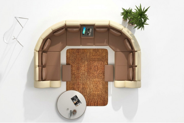 Ledersofa mat USB Polstersofa Couch Ecksofa Wunnlandschaftriese XXL Relax Neit