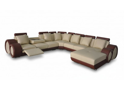 Sofa Ledersofa Ecksofa Wunnlandschaft Sofa Polster Sitzeck Eckkompositioun +USB