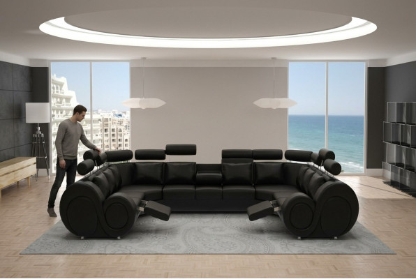 Designer Wunnlandschaft Eckcouch mat USB Couch Sofa Polstersofa Ledersofa Sofas Nei