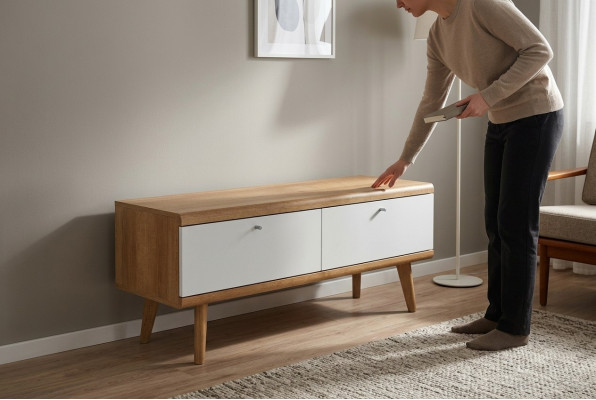 Sideboard RTV PRTV107 Tv Schaf Lowboard Design Holzschaf Schiefer Fernseher