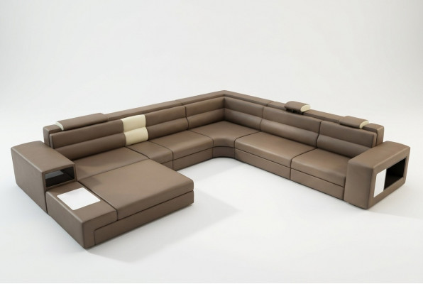 Ecksofa Sofa mat USB Canapé Coussin Garnitur Design Lieder Textil Wunnlandschaft