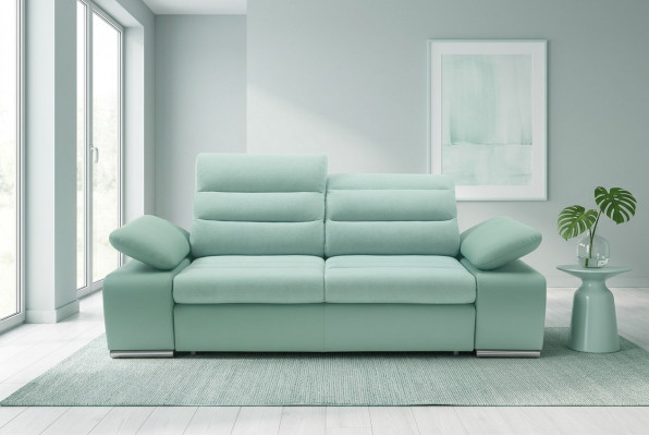Dräisëtzer Multifunktioun Canapé Sofa Design Polster Wunnzëmmer Miwwelen Stoff Textil