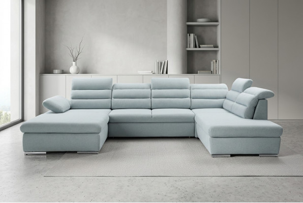 Eckcouch U-Form Couchgarnitur Schloffunktion Wunnlandschaft Sofa Couch Polster