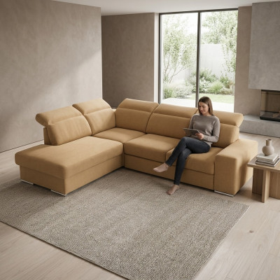 Ecksofa L-Form AVANT Eckcouch mat Schlaffunktion Couch Ecksofa Wunnlandschaft