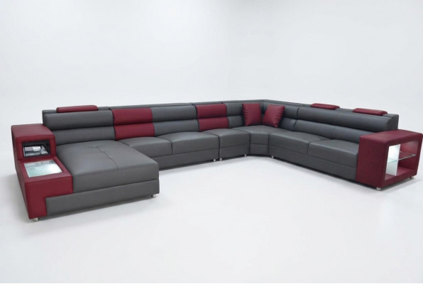 Extra grouss Familljensofa Couch Modern Wunnlandschaft Party Couchen Lieder +USB