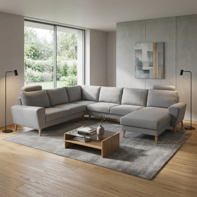 Ecksofa U-Form Schloffunktion Wunnlandschaft Sofa Canapéen Canapéen Eckcanapé