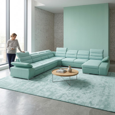 Ecksofa U-Form Eckcouch Schlofffunktion Wunnlandschaft Sofa Couch Sofae Couchen