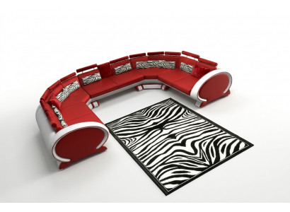Ledercouch mat USB Polstersofa Sofa Garnitur Wunnlandschaft Eckcouch Ecksofa Rout