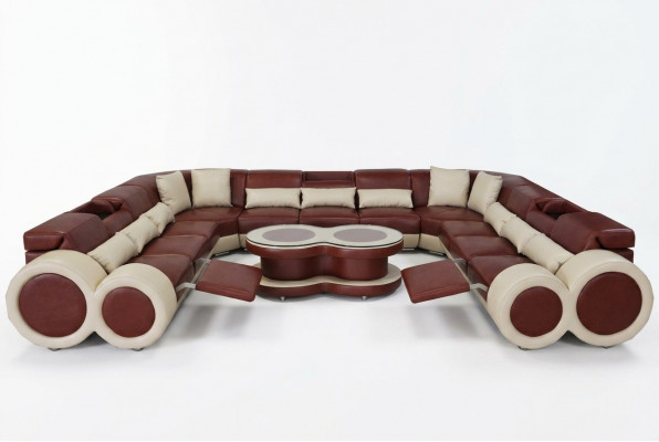 Wunnlandschaft Canapé Couch Polster Sëtz Eck Garnitur Designer Canapé Sofas + USB