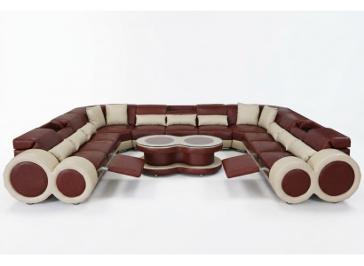 Wunnlandschaft Canapé Couch Polster Sëtz Eck Garnitur Designer Canapé Sofas + USB