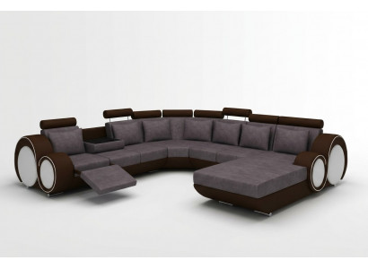Textil Sofa mat USB XXL Wunnlandschaft Stoff Couch Grouss Polster Sofa U Form Nei