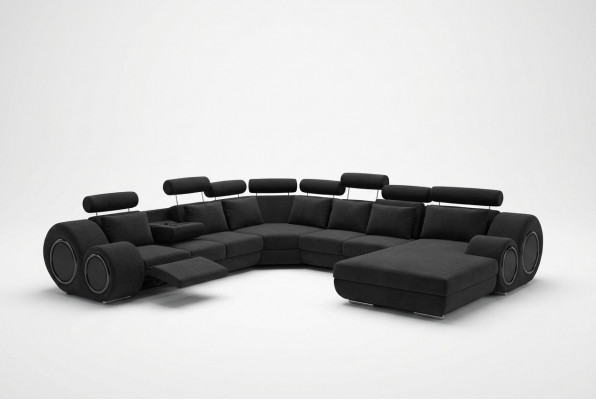 Canapé mat USB Designer Wunnlandschaft U-Form Canapé Ecksofa Polsterserie Nei