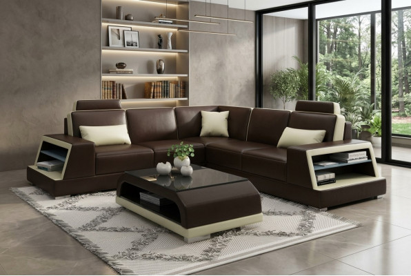 Ecksofa L-Form G8045B Eck Sofa Polstersofa Sëtzeck Lieder Garnitur Modern