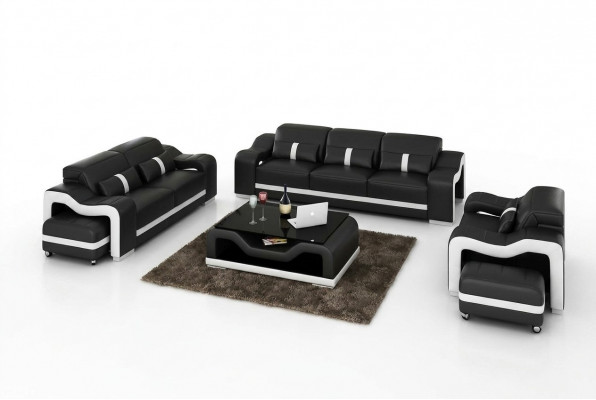 Sofagarnitur Modern Couch Sofa Sëtz 3+1+1 Komplett Garnitur Set Nei Wunnzëmmer