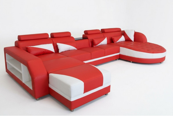 Canapé Eckcouch Design Polster Eckcouch Eckgarnitur Wunnlandschaft Canapé U-Form +USB