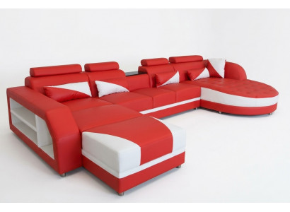 Canapé Eckcouch Design Polster Eckcouch Eckgarnitur Wunnlandschaft Canapé U-Form +USB