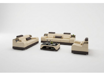 Sofagarnitur Couch Polster Sofa 3+1+1 Garnituren Design Lieder 3tlg. Komplett Set