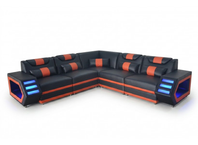 Design Liederpolster Sëtz Ecke Couch Polster Eck Landschaft Wunn-Canapé USB LED