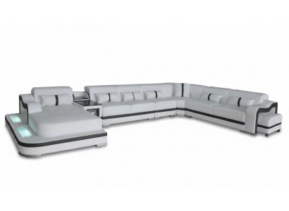Lieder Canapé Polster Sëtz Wunnlandschaft Design Modern Eck Garnitur Sofa mat USB
