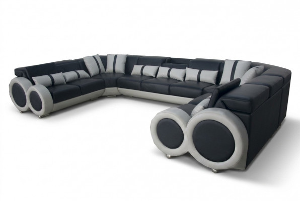 Design Wunnlandschaft Lieder Sofa Couch Polster Eckgarnitur Modern Sëtzeck USB