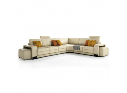Ecksofa + USB, Polstersofa Wunnlandschaft Sëtz Eck Garnitur Lieder Textil FrancoC