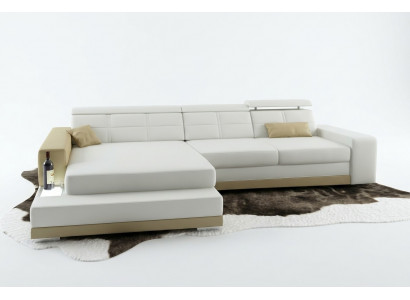 Ledercouch mat USB Wunnlandschaft Eckcouch Eckorganisatioun Design Modern Couch C4010B