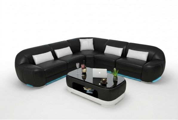 Lieder Canapé Couch Wohnlandschaft Ecksofa Eck Garnitur Modern Sofa USB Moosféierung