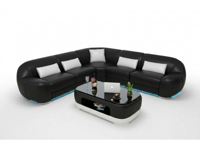 Lieder Canapé Couch Wohnlandschaft Ecksofa Eck Garnitur Modern Sofa USB Moosféierung