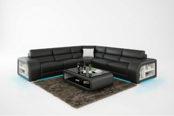 Lieder Canapé Couch Wunnlandschaft Eckcanapé Eck Garnitur Design Canapé USB Moossfäerdegung