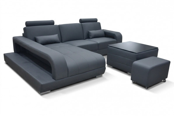 XXL Canapé Eckcouch Lieder Wunnlandschaft Garnitur Design Moderne Canapé L-Form + USB