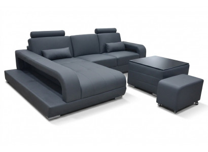 XXL Canapé Eckcouch Lieder Wunnlandschaft Garnitur Design Moderne Canapé L-Form + USB