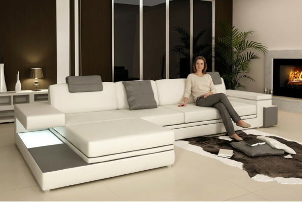 Ecksofa mat USB Sofa Canapé Wunngéi Sëtz Eck Garnitur Lieder Textil PHM88