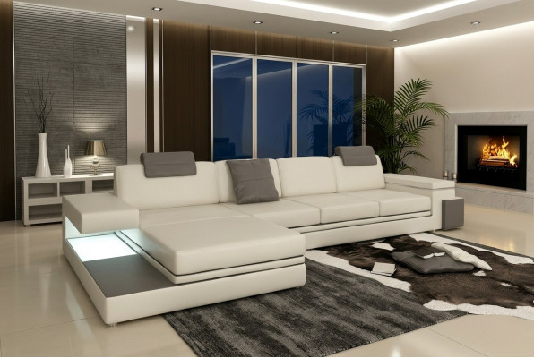 Ecksofa mat USB Sofa Canapé Wunngéi Sëtz Eck Garnitur Lieder Textil PHM88