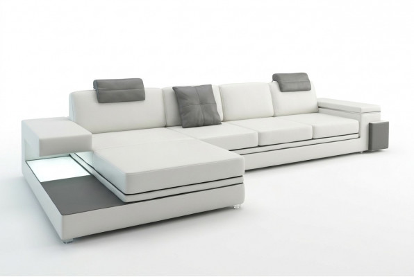 Ecksofa mat USB Sofa Canapé Wunngéi Sëtz Eck Garnitur Lieder Textil PHM88