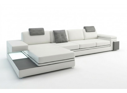 Ecksofa mat USB Sofa Canapé Wunngéi Sëtz Eck Garnitur Lieder Textil PHM88