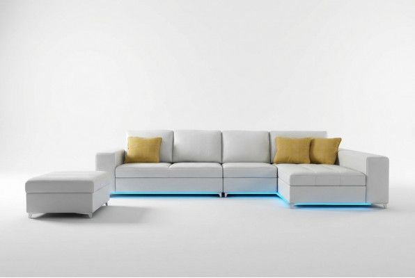 Liederennsofa Sofa Canapé USB Wohnlandschaft Ecksofa Garnitur Design Modern Nei K5005