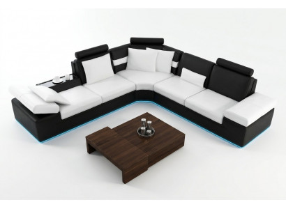 Wunnzëmmer Sofa Lieder-Sofa Sëtzgrupp Modern Multifunktions Couch USB