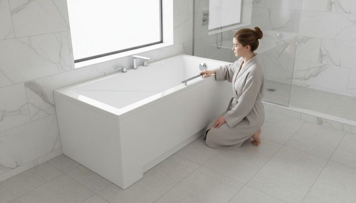 Rechteckeg Buedbidden Design Badeverkleedung Acrylwanne Bidden verschidden Gréissten