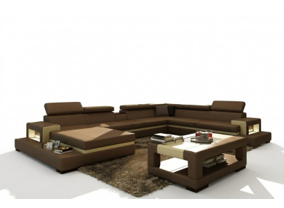 Ledersofa Sofa Ecksofa U-Form Canapé Wohnlandschaft Designer Sëtzeck LEONARDO-B