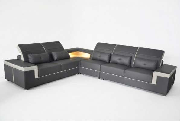 Canapé Eckcouch Polster Wohnzëmmer Design Eckcanapé L-Form Wunnlandschaft USB + LED