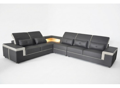 Canapé Eckcouch Polster Wohnzëmmer Design Eckcanapé L-Form Wunnlandschaft USB + LED
