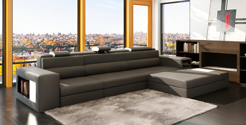 Design Canapé Sofa Canapé Polster Ecksofa Garnitur Wohnlandschaft Lieder Canapé Haid -G